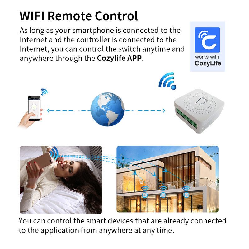 DIY Homekit Smart Switch MINI Modificateur de maison intelligente Tuya Zigbee Module de relais support télécommande et commande vocale facile à installer