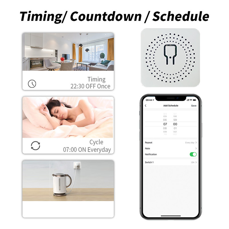 DIY Homekit Smart Switch MINI Modificateur de maison intelligente Tuya Zigbee Module de relais support télécommande et commande vocale facile à installer
