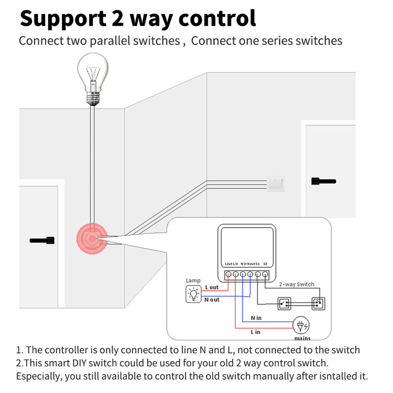 DIY Homekit Smart Switch MINI Modificateur de maison intelligente Tuya Zigbee Module de relais support télécommande et commande vocale facile à installer