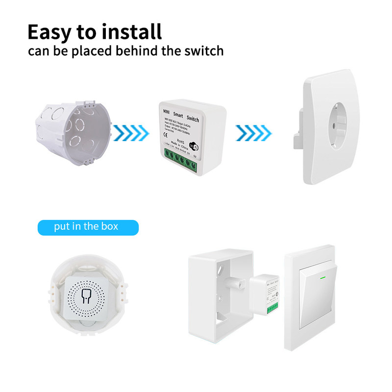 DIY Homekit Smart Switch MINI Modificateur de maison intelligente Tuya Zigbee Module de relais support télécommande et commande vocale facile à installer