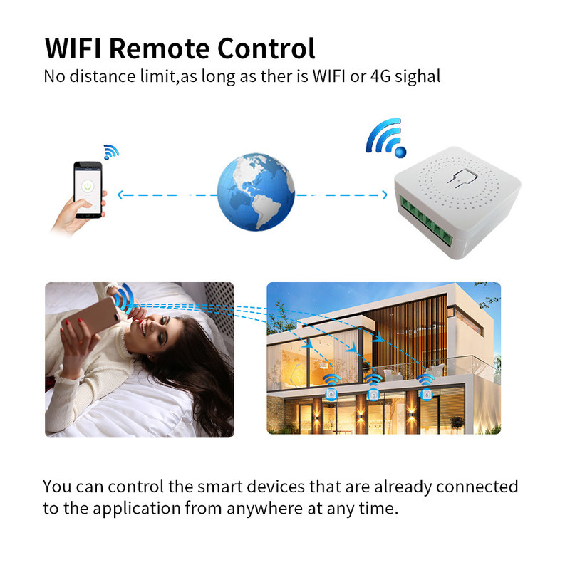 Minuterie à télécommande de relais de voix de commutateur de briseur de commutateur de Tuya 16A 10A Wifi de module d'APPLI futé futé de la vie