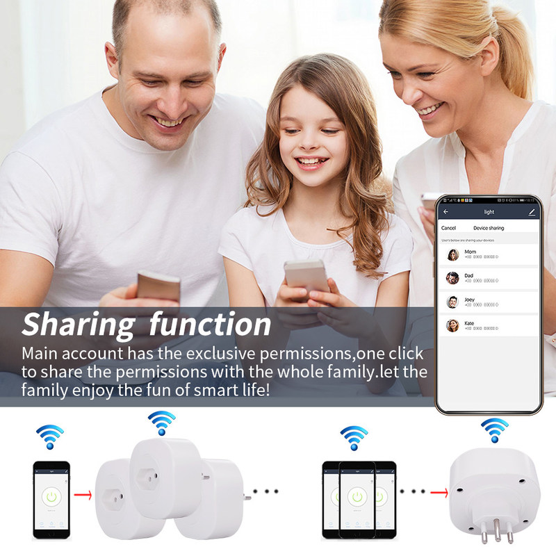 Prise intelligente standard 16A 220V 127V 50Hz de plancher du Brésil de prise de courant de prise de Tuya WIFI Smart