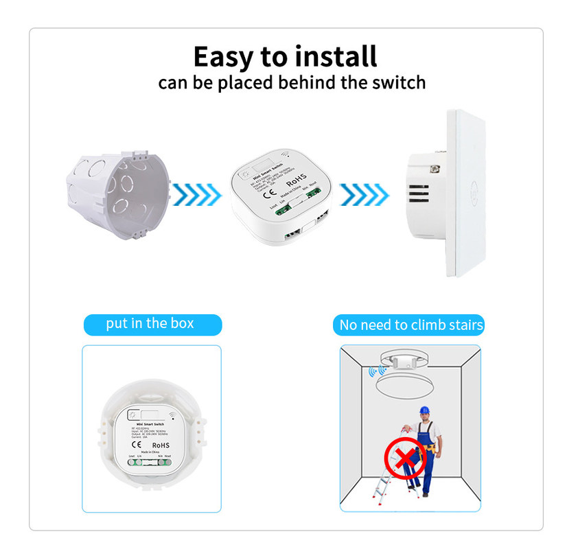 type sans fil interrupteur de lampe à distance autoalimenté imperméable du commutateur 86 du mur 16A