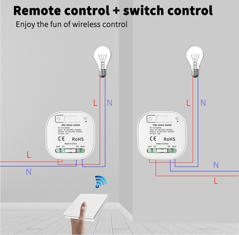 type sans fil interrupteur de lampe à distance autoalimenté imperméable du commutateur 86 du mur 16A