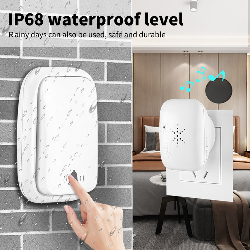 UE sans fil R-U de Ring Doorbell USA d'appel extérieure aucune sonnette imperméable autoalimentée de câblage 300M