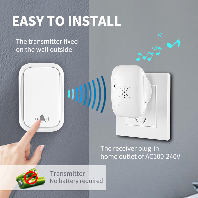 UE sans fil R-U de Ring Doorbell USA d'appel extérieure aucune sonnette imperméable autoalimentée de câblage 300M