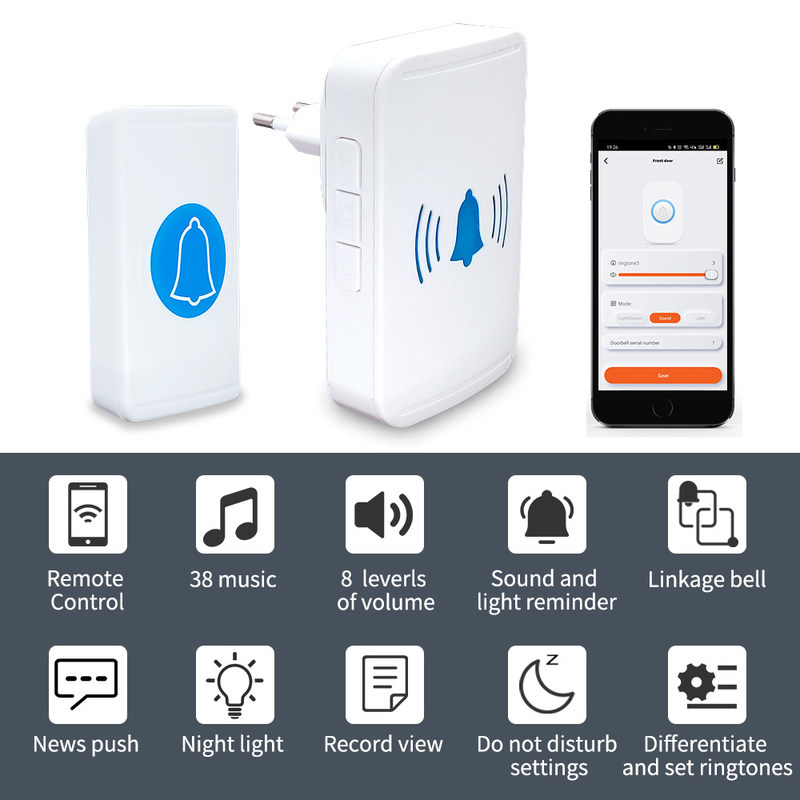 caméra à télécommande de sonnette de Smart Wifi de porte 30W de la haute définition visuelle sans fil de Bell