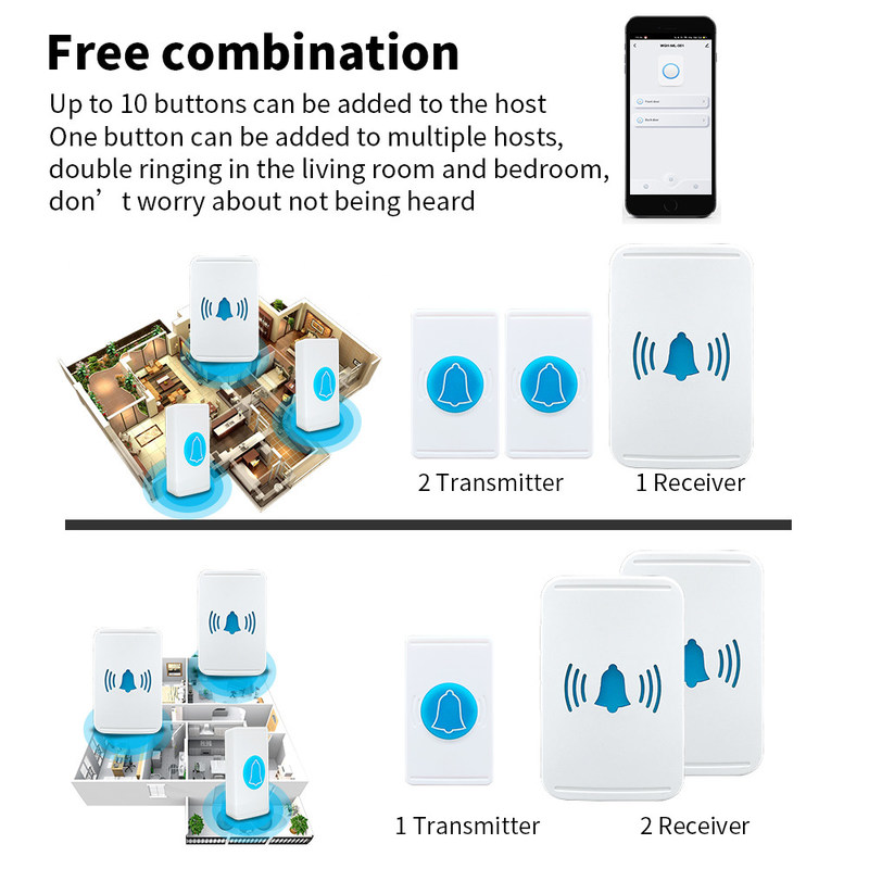 caméra à télécommande de sonnette de Smart Wifi de porte 30W de la haute définition visuelle sans fil de Bell