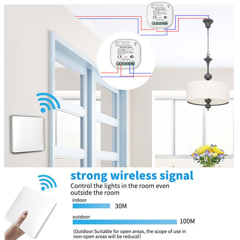 individu principal Homekit de Wifi trois à télécommande sans fil du commutateur 2.4GHz sur le commutateur