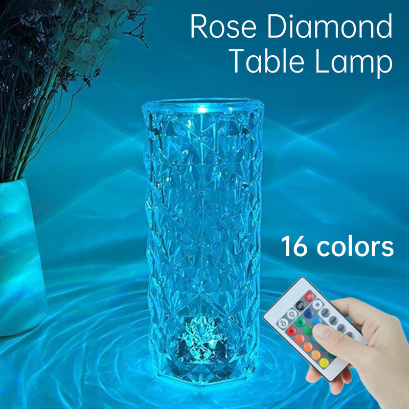 Lampe de chevet rose colorée à trois couleurs RGB à commande tactile