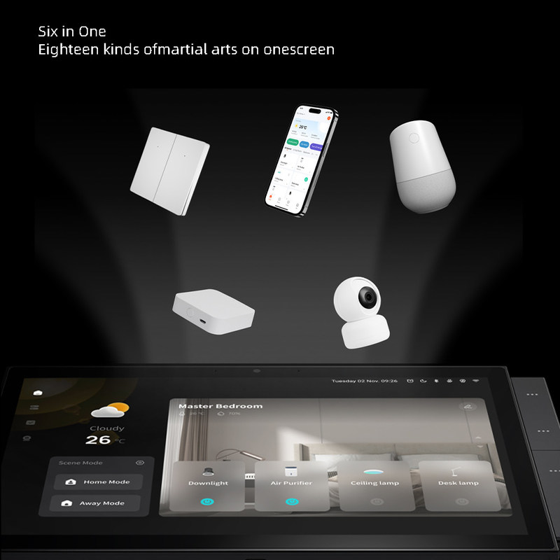 Écran tactile de 10 pouces Wifi Smart Home Panneau multi-protocoles télécommande sans fil prise de contrôle vocal intégrée