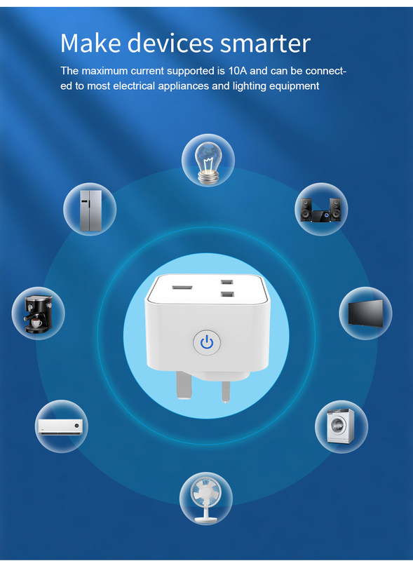 tuya wifi prise intelligente Plug de commande à distance et vocale avec des fonctions de planification et d'automatisation