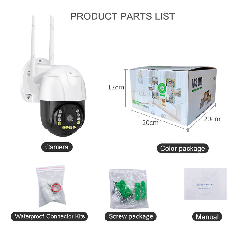 Version WIFI Adaptateur AC alimenté par caméra de surveillance intelligente avec vision nocturne et caméra intelligente audio bidirectionnelle