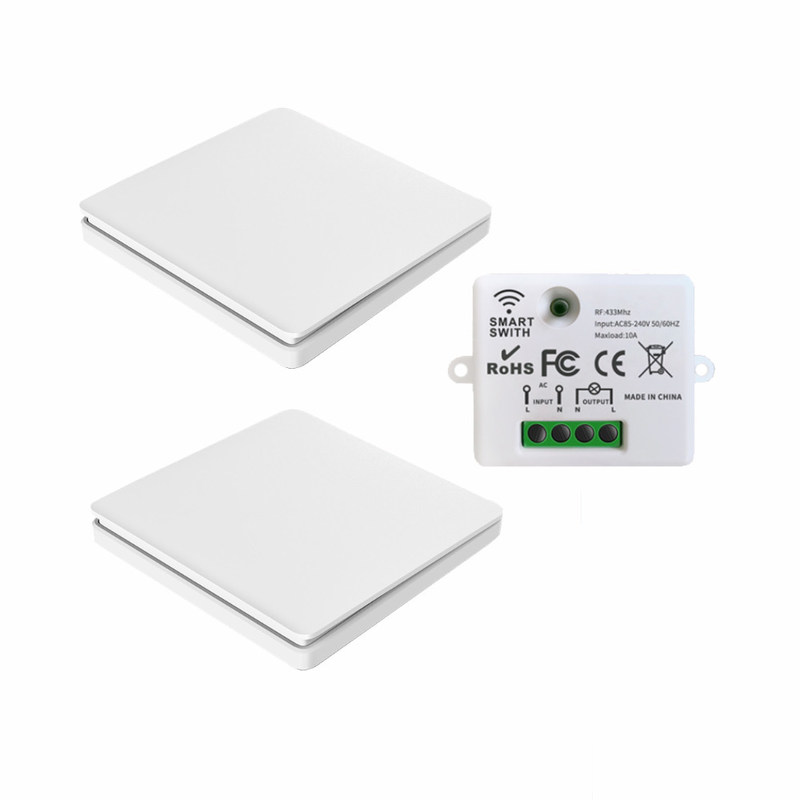 Commutateur de télécommande sans fil ABS 86 * 86 * 32 mm Pour une utilisation facile, pas besoin de batterie, support de plusieurs options de scène de contrôle.