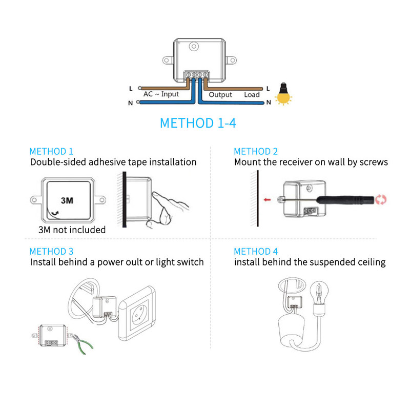 Commutateur de télécommande sans fil ABS 86 * 86 * 32 mm Pour une utilisation facile, pas besoin de batterie, support de plusieurs options de scène de contrôle.