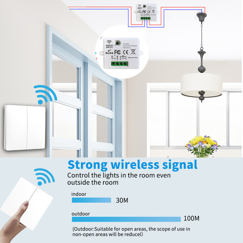 Commutateur de télécommande sans fil ABS 86 * 86 * 32 mm Pour une utilisation facile, pas besoin de batterie, support de plusieurs options de scène de contrôle.