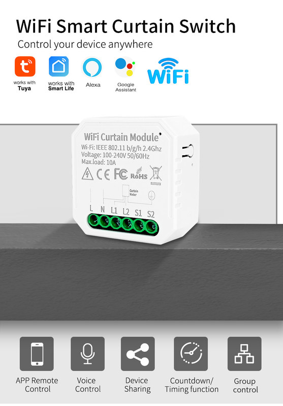 commutateurs intelligents wifi Contrôle à distance et par voix avec planification et automatisation, surveillance de l'énergie, installation et configuration faciles