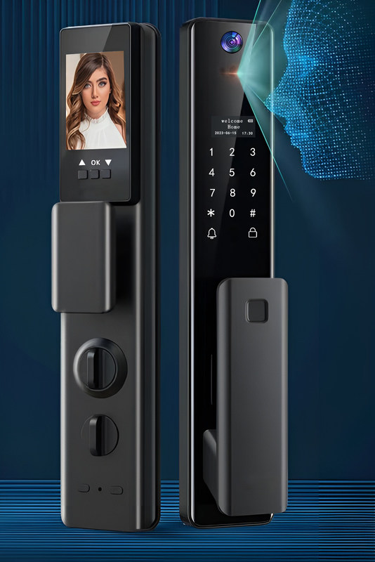 Intérieur Cat Eye Vidéo Smart Security Lock 5 type de fonction de déverrouillage fournissent la sécurité la plus à domicile système de sécurité