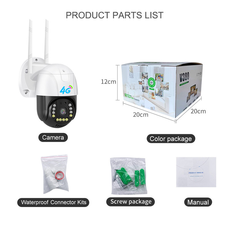 4G version 1080p Smart Rotatable Caméra avec vision nocturne technologie de surveillance avancée fournissent le système de sécurité