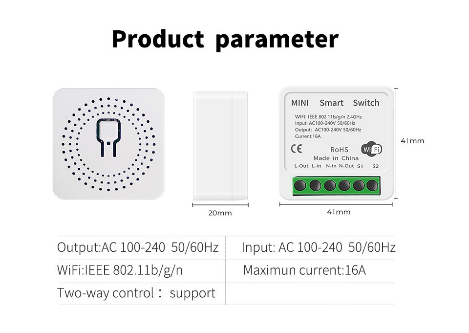 mini disjoncteur intelligent Solution intelligente fiable - Standard Wi-Fi activé - Compact Dispositif bset choix pour remettre en état le circuit ancien