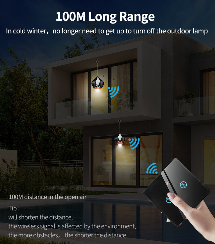 10A ABS résistant au feu Homekit Smart Switch panneau de verre trempé Trois interrupteurs d'allumage/arrêt prennent en charge la télécommande