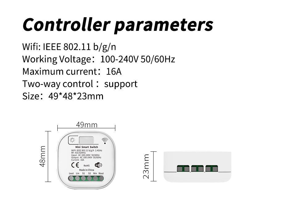 Commutateur de lumière à distance 16A Module de disjoncteur Tuya Timer intelligent Wall Light Commutateur de support de commande vocale