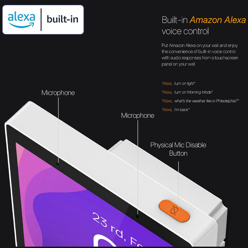 SIXWGH Panneau de contrôle intelligent 5 pouces avec Alexa intégré, écran tactile, caméra étanche 7MP, passerelle Zigbee, Edge Computing, maison intelligente