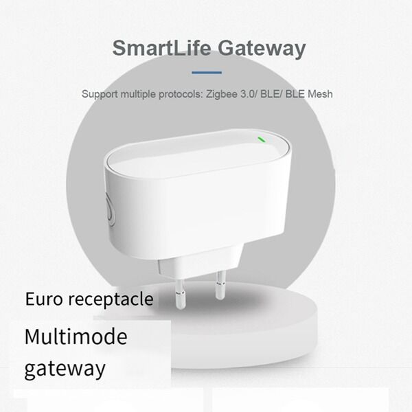 SIXWGH Tuya SmartLife Multi-Protocole Passerelle Zigbee 3.0 + pour + BLE Mesh Hub Wi-Fi Fonctionne avec Alexa/Google Home Prise UE Appareils