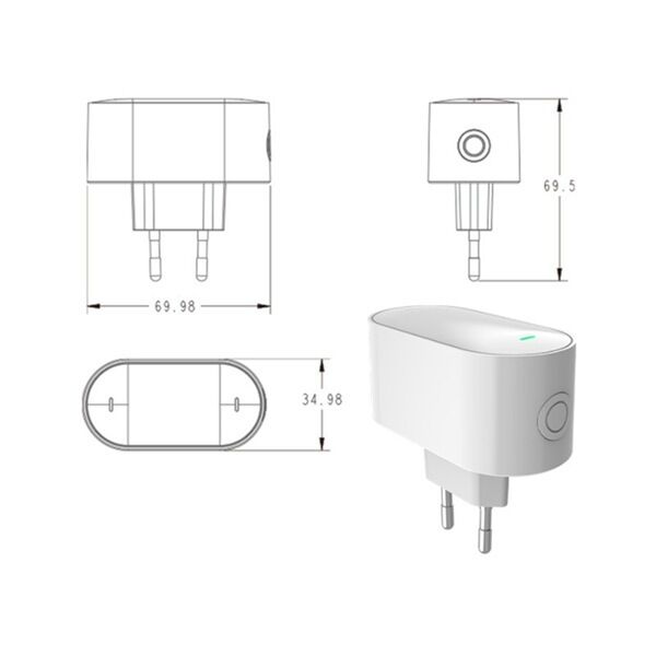 SIXWGH Tuya SmartLife Multi-Protocole Passerelle Zigbee 3.0 + pour + BLE Mesh Hub Wi-Fi Fonctionne avec Alexa/Google Home Prise UE Appareils