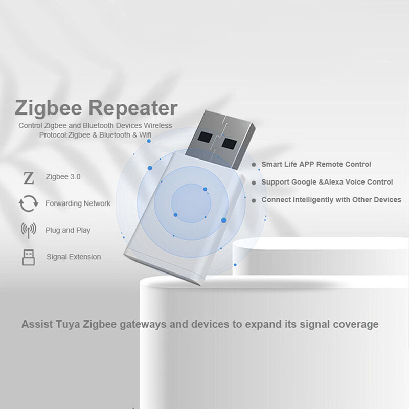 SIXWGH Tuya Zigbee 3.0 Répéteur USB / Amplificateur de Signal Plug and Play Extenseur de Portée Maison Intelligente Couverture 30m Fonctionne avec Alexa/Google App