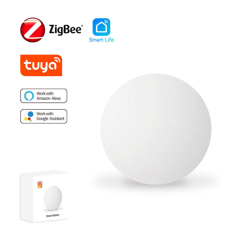 SIXWGH Tuya ZigBee Bouton Intelligent Interrupteur Télécommande Sans Fil Une Touche Contrôleur Multi-Scène Compatible Android Maison Intelligente