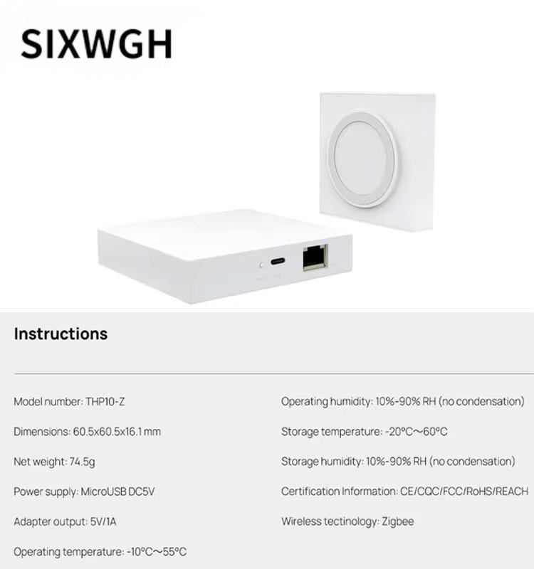 SIXWGH Passerelle Intelligente Domestique 3-en-1 : Hub Zigbee + Routeur WiFi + Centre de Commande Vocale Compatible avec Apple Google Home Alexa & Tuya