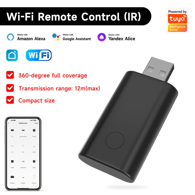 Contrôle à distance WiFi IR universel SIXWGH avec Alexa / Google Home App Control Tuya OS Conception tournable pour le hub de la maison intelligente RV de l'hôtel