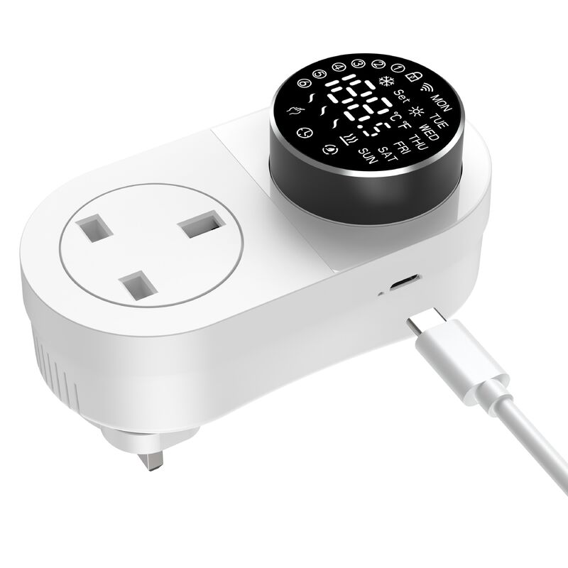 SIXWGH Thermostat intelligent Wi-Fi pour prise 16A Écran LED Contrôle à distance par application/voix Capteur NTC Chauffage Refroidissement Aquarium domestique