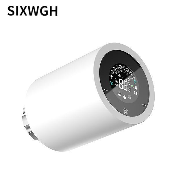 SIXWGH Tuya Zigbee & Wi-Fi Smart LCD écran tactile Thermostatique Radiateur Valve Contrôle de température programmable APP Voix Eco à la maison