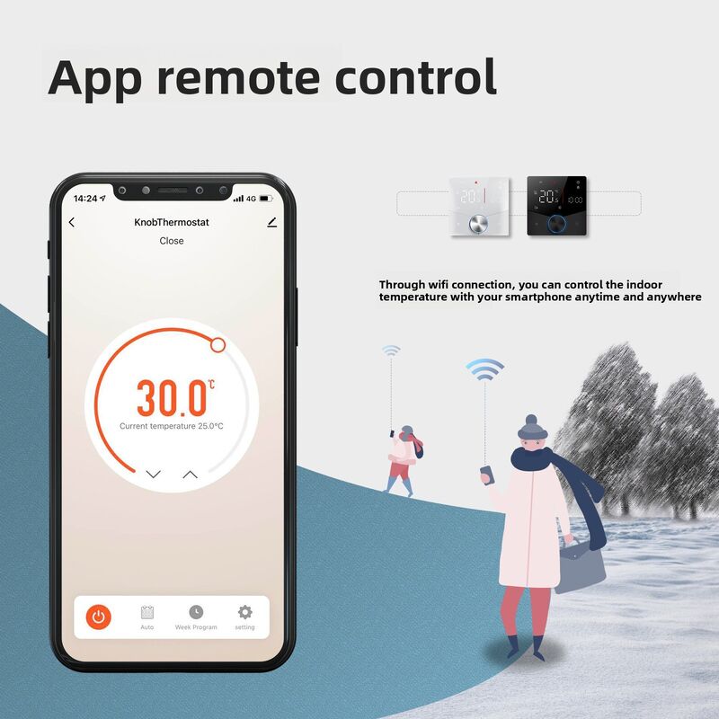 SIXWGH Tuya Thermostat Intelligent WiFi Chauffage Électrique Contrôle APP Assistant Vocal Compatible Mode Économie d'Énergie Verrouillage Enfant