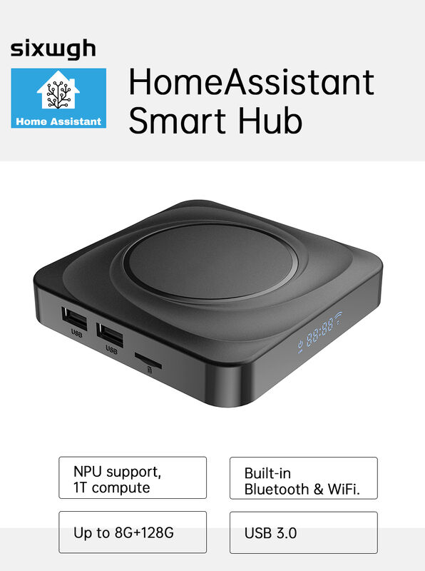 SIXWGH Assistant à la maison Smart Hub avec NPU Rockchip 3566 8K Décodage Bluetooth / WiFi / Zigbee Universel Smart HomeGateway Programmable