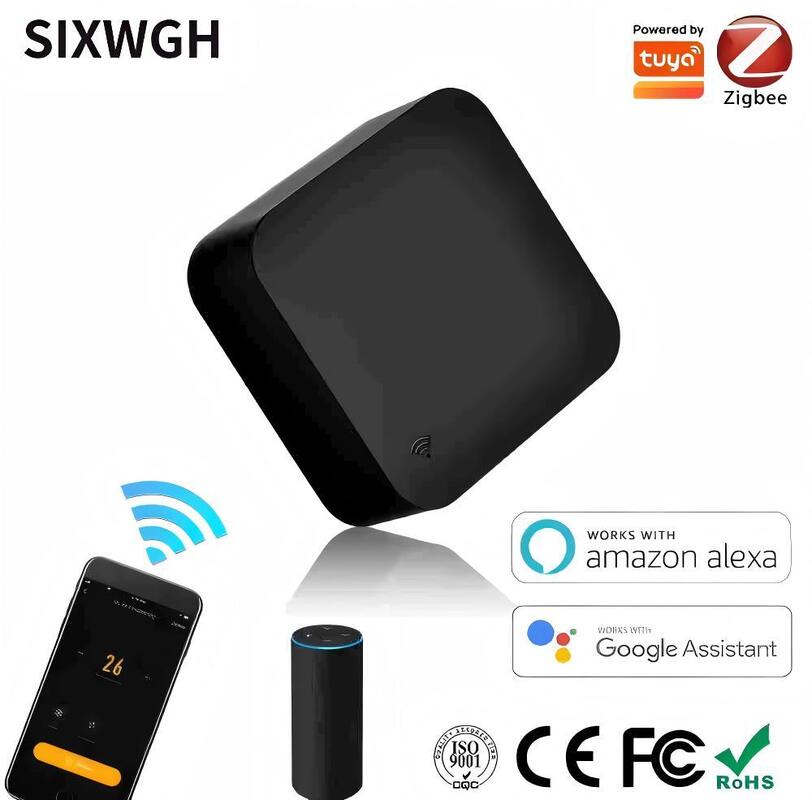 SIXWGH Tuya Smart Télécommande US/EU/PL Compatible Alexa Google Home Couverture à 360° Certifié FCC Télécommande Intelligente Zigbee IR 5V WiFi