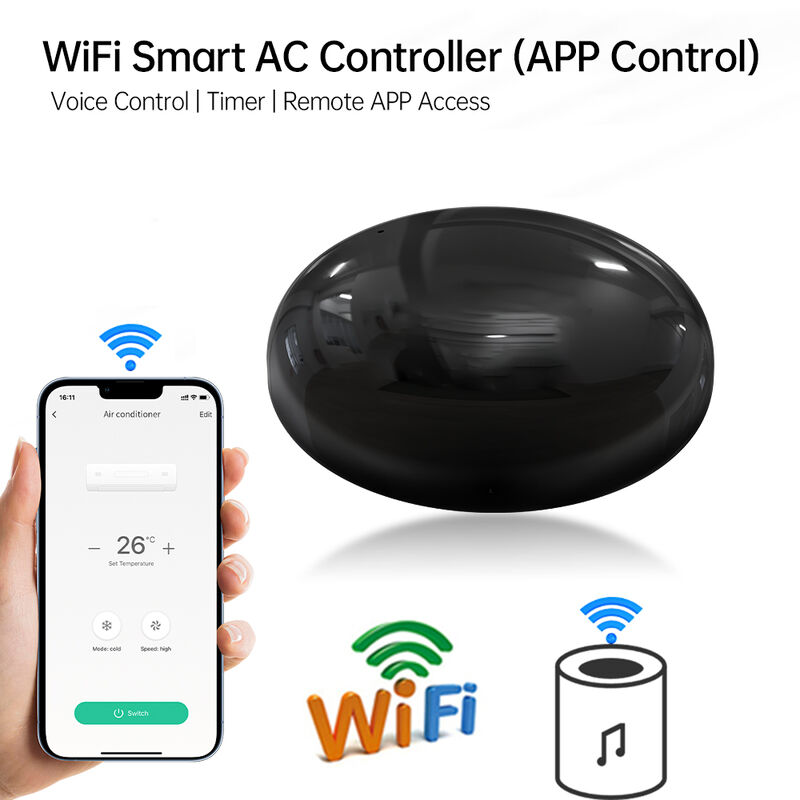 SIXWGH Smart Home WiFi Contrôle vocal de l'air conditionné Alexa Google Home TuyaApp Compatibilité universelle avec les infrarouges Type-C IR alimenté
