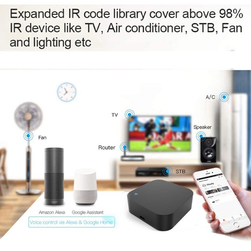 Contrôle à distance universel SIXWGH Alexa/Google Home Voice 433/315MHz AC/TV/Rideau/Light APP Contrôle WiFi IR+RF certifié CE