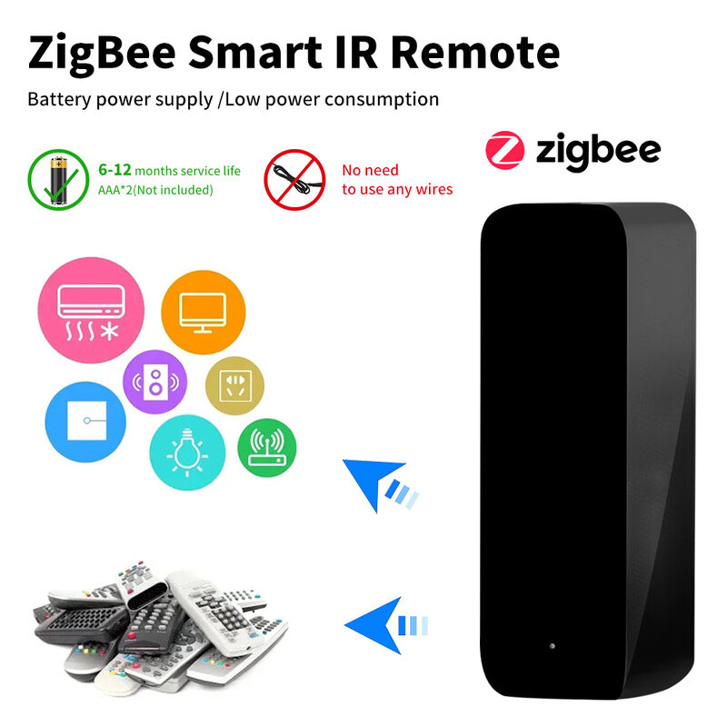 SIXWGH Nouvelle télécommande infrarouge intelligente TuyaZigbee Universelle AC/TV Blaster Compatible Alexa Google Home Barre Garage Voiture Batterie