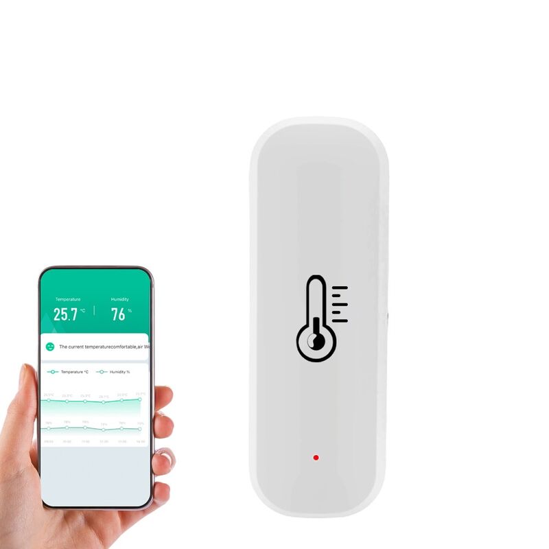 SIXWGH Tuya WiFi Smart Sensor de température et d'humidité Alexa / Google Contrôle vocal 30 jours de stockage de données électrique pour la domotique