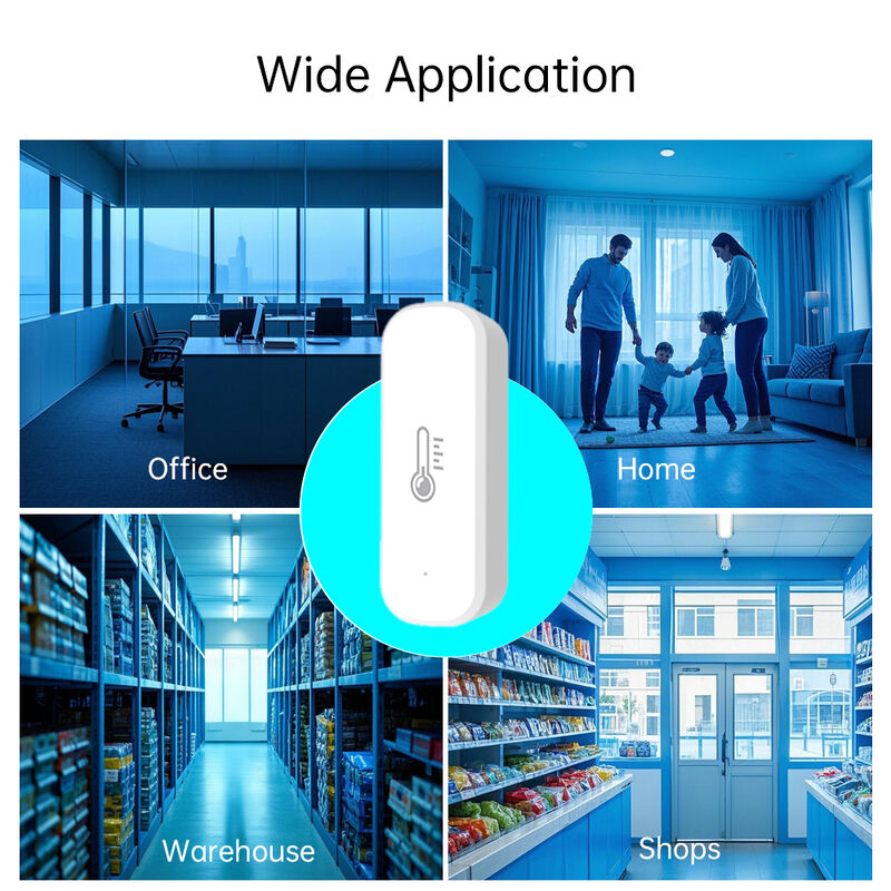 SIXWGH Tuya WiFi Smart Sensor de température et d'humidité Alexa / Google Contrôle vocal 30 jours de stockage de données électrique pour la domotique