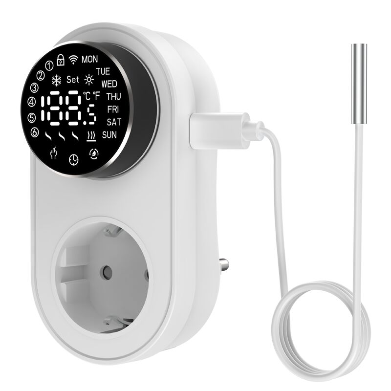 Contrôleur de température à double mode intelligent 16A 100-240V Alexa/connectivité WiFi Alarme température LED pour prise de courant