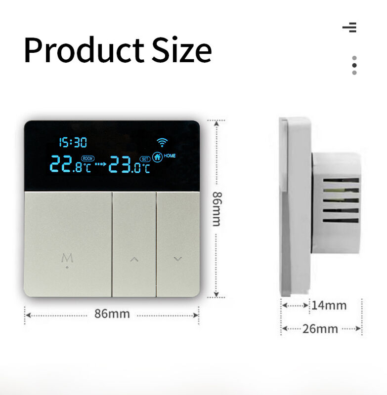 SIXWGH Smart WiFi Thermostat Tuya App Contrôle vocal 16A charge LCD régulateur de température programmable pour les hôtels à plancher électrique