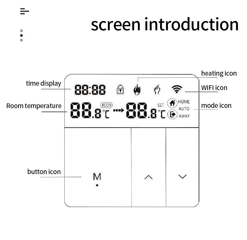 SIXWGH Smart WiFi Thermostat Tuya App Contrôle vocal 16A charge LCD régulateur de température programmable pour les hôtels à plancher électrique