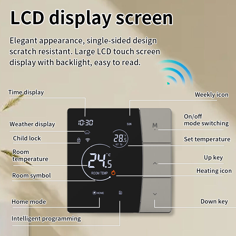 Thermostat intelligent WiFi SIXWGH pour utilisation hôtelière, application Tuya, contrôle vocal, chauffage au sol électrique 16A, contrôleur de température LCD