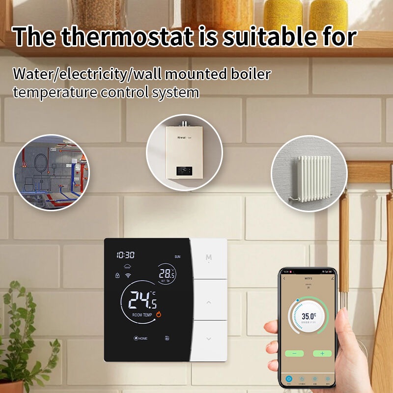 Thermostat intelligent WiFi SIXWGH pour utilisation hôtelière, application Tuya, contrôle vocal, chauffage au sol électrique 16A, contrôleur de température LCD