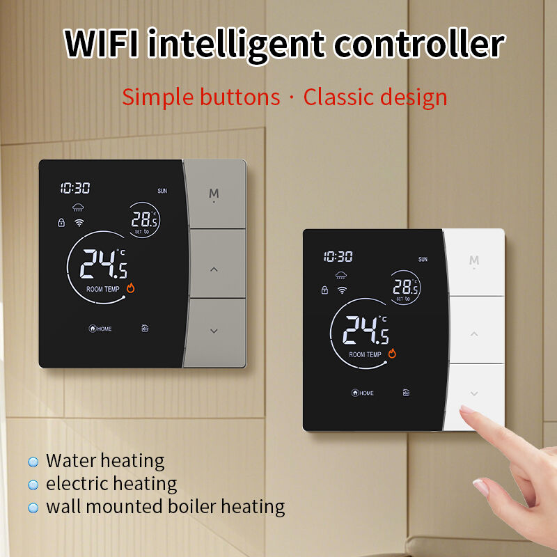Thermostat intelligent WiFi SIXWGH pour utilisation hôtelière, application Tuya, contrôle vocal, chauffage au sol électrique 16A, contrôleur de température LCD