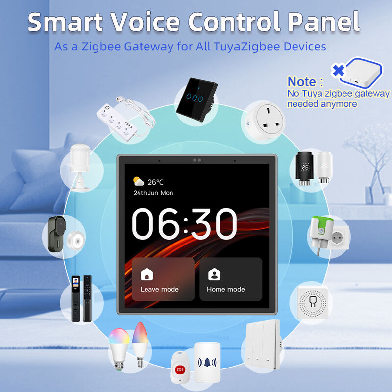 SIXWGH Panneau de contrôle intelligent pour maison 4 pouces tactile Alexa Tuya Passerelle Hub Zigbee 3.0 intégré Commande vocale Montage mural AIoT